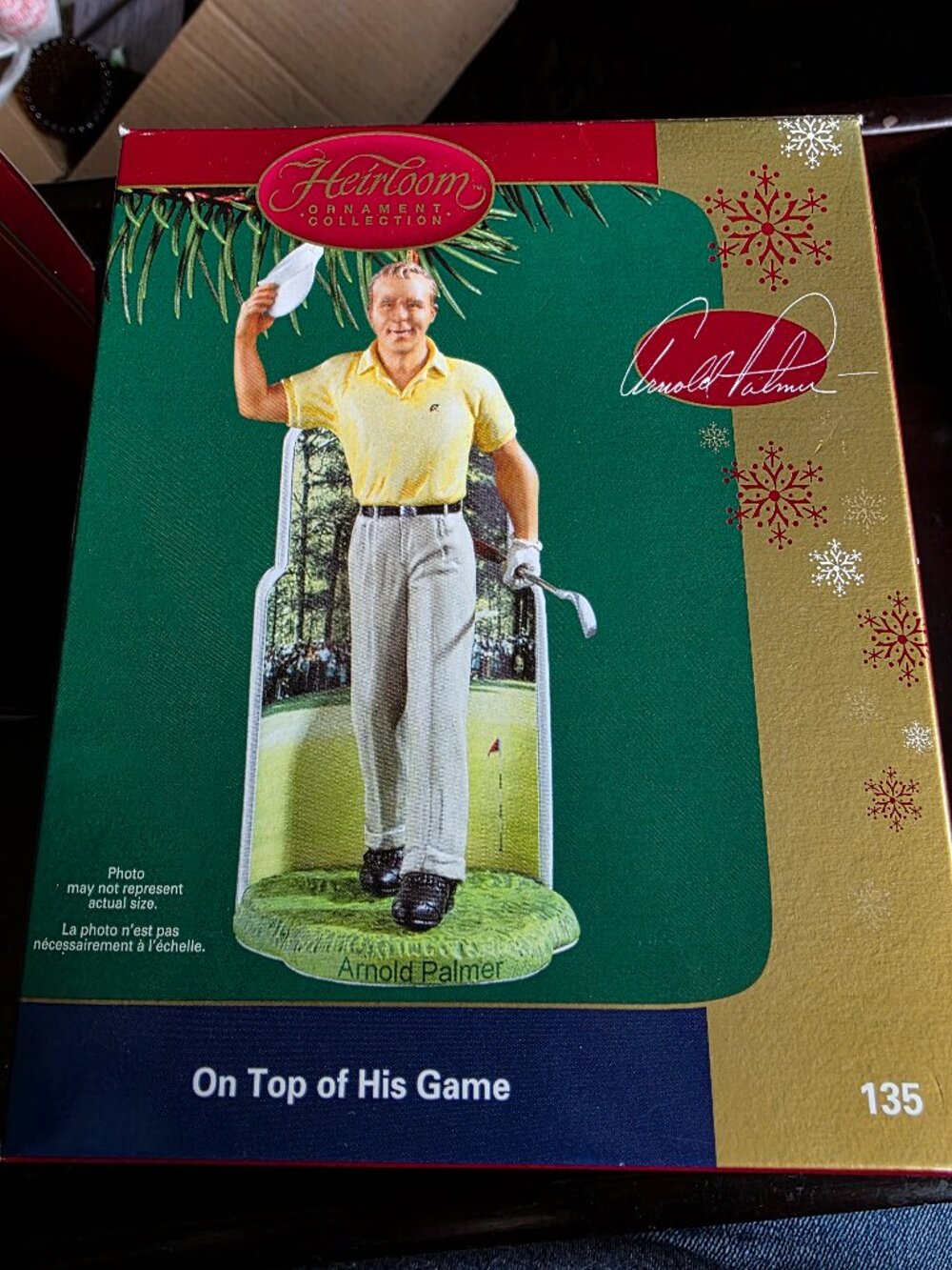 Carlton Heirloom Arnold Palmer Golf Christmas Ornament NIB On Top of His Game 20